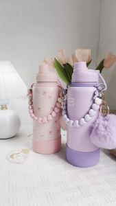 LINBAI Flask Paracord Handle Strap Sweat-heart Hand Rope Sling Water Bottles Holder Cute Tumbler Accessories