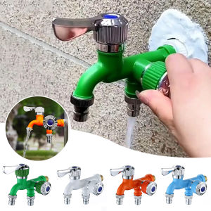 Water Faucet 2 in 1 Dual Head Spout Laundry Washing Tap Wall Mount Outdoor Garden Washing Machine Taps
