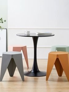 Household plastic stools Nordic round stools thickened rubber stools office dining chairs