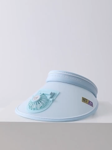 Sun Visor Hat with Fan USB Rechargeable Breathable Adjustable Outdoor Sport Fishing Cooling Fan Cap UV Protection Lightweight Summer Hiking Gear for Men Women Kids