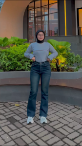 Celana Jeans Wanita Cutbray Highwaist Stretch Premium Celana Panjang Jeans Cutbray Auto Jenjang