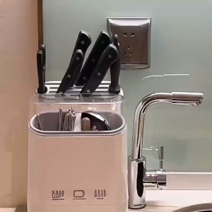 Kitchen Cutlery Holder Dustproof Kitchen Knife Storage Rack Multi-Functional Holder for Knives Chopsticks Spoons