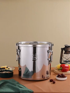 stainless steel rice barrels iron barrels sealed grain with large storage space for rice flour and beans