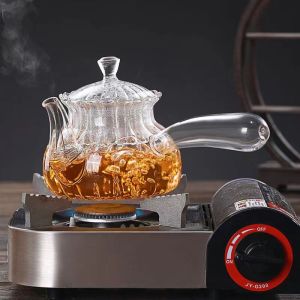 Nồi Trà Thủy Tinh Chịu Nhiệt Nồi Thủy Tinh Chống Nổ Nồi Trà Thủy Tinh Có Tay Cầm Bên Hông Đèn Trang Trí Không Khí Đồ Dùng Ăn Uống