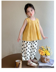 Baby clothes for girls Sleeveless 2Pcs Casual Girl clothing sets toddlers pleasantly cool Top+shorts sets korea style