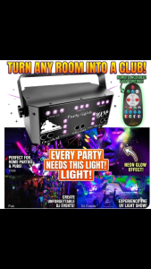 [SG Stock] 21-Eye DJ Party Light RGB Laser Projector 64 Patterns + UV Stage Effect Sound Activated Disco Light for Home Club Bar