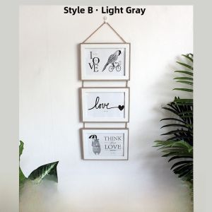Creative Nordic Simple 6 Inch 7 Inch Photo Frame Combination Three-Body Integrated Childrens Photo INS Style Wall Hanging Studio Photo Frame