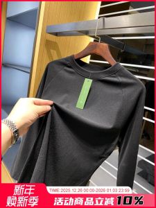 Áo Thun Nam Dài Tay Cổ Tròn Lông Cừu Hai Mặt Ấm Áp Tự Phát Sáng Áo Thun Ngoài Trời Thường Ngày Co Giãn Thời Trang Thu Đông