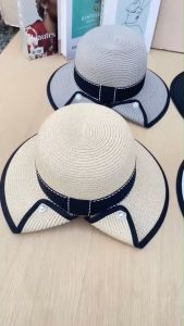 m&y shop หมวกสานทรงกลม แต่งหลังเว้า สินค้าพร้อมส่งจากไทย A052