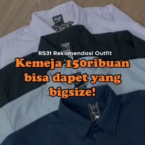 Alaska Shirt White Basic RS31 - Kemeja Lengan Panjang Putih Big Size Jumbo