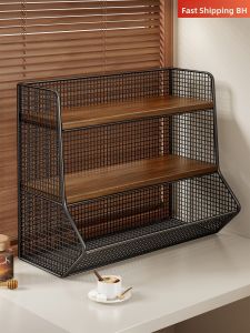 evesigar | Home Multi-level Cup and Tea Bag Storage Organizer Snack Tidy