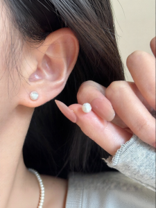 YUCOO | Drawn Peas S925 Sterling Silver Stud Earrings