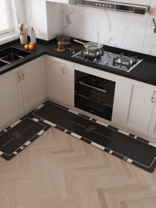 Simple PVC Kitchen Anti-Slip Oil-Resistant Mat Household Washable Waterproof Leather Foot Pad Antibacterial Stain-Resistant Modern Style Barbecue Tools
