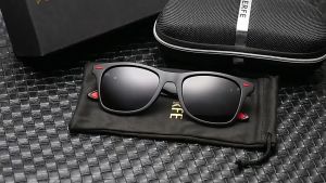 แว่นตากันแดด ของ ผู้ชาย แว่นตายิงปลาเเว่นตาเท่ๆวินเทจโพลาไรซ์ ดำแฟชั่น