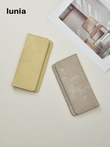 Lunia Long Soft Leather Wallet with Multiple Card Slots Trendy Chinese Style Fashionable Durable Bifold Wallet for Youth