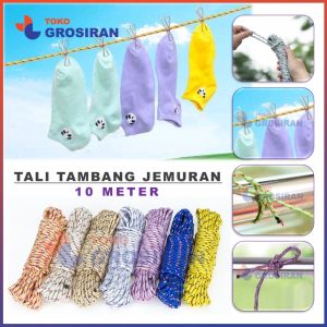 Tali Jemuran Anti Slip 10 Meter: Cocok Untuk Gantung Pakaian & Multifungsi