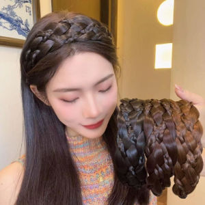 [YAN K] Korean Widened Wig Headband Thickened Twist Braid Headband Fishbone Wide-brimmed Wig Hairband Hair Accessories