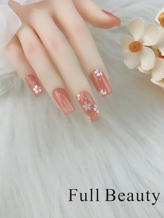1 Kotak Bunga Sakura Bahan Resin Anti Air Untuk Dekorasi Nail Art DIY
