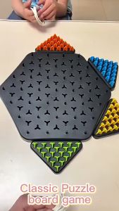 FUNTOY Chain Triangle Chess Game Triggle Rubber Band Game Educational Interactive Game Battle Set For Family Party Gift