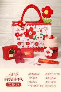 New Year Wedding Handbag Gift for Bridesmaids High End Practical Creative Gift Red Flower Customizable Printed Canvas Bag