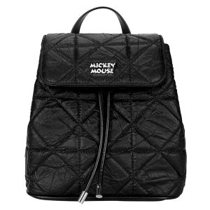 Disney Mickey Backpack Quilt Stitch Elegant Leather Drawstring Woven Casual Bag for Women