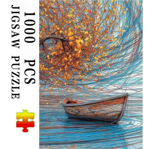 Jigsaw Puzzle for Adults 500/1000/1200/2000PCS Sailboat Leaves Abstract Artwork Mindful Game Stress Relief Decor Gift