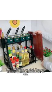 Kitchen Seasoning Rack Knife Rack Stainless Oil Salt Sauce Vinegar Condiments Organizer