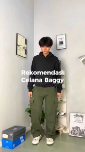 JINISO - Denim Loose Cargo Jeans Pria 400