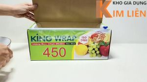 Màng bọc thực phẩm KING WRAP K450 30cm x 150m 1.2kg - Có lõi thay Dao cắt dai dính an toàn - Chính hãng TAHUFA
