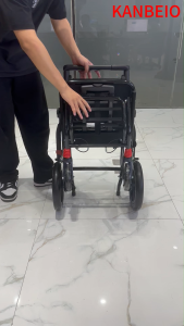 (SG STOCK) Lightweight Foldable Wheelchair Portable Travel Wheelchair with Trolley Handle Folding Wheelchair for Elderly SeniorOnly 9.6KG