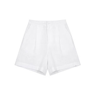 Khaki High Waist Summer New Hemp Slim Fit Shorts