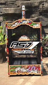 Sangkar kotak motif ukiran macam putih vs naga