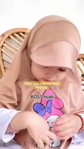 almiftah kids-HIJAB TOPI ANAK usia 1 2 3 4 5 6 7 sampai 8 tahun KARAKTER MELODY hijab topi sport anak lucu
