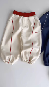 Quần dài nỉ thu đông phối viền phối màu thêu Cozy cho bé trai bé gái size 11tới 28kg BERNIE H0526Q10