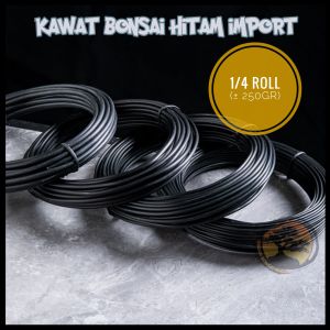 Kawat Bonsai Hitam Aluminium 1/4 roll ±250gr