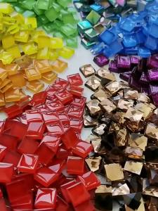 Bộ 720 Miếng Gạch Mosaic Kính Hình Vuông 0.99cm Nguyên Liệu Thủ Công DIY Cho Các Dự Án Thủ Công Sticker Mosaic Vật Liệu Thủ Công