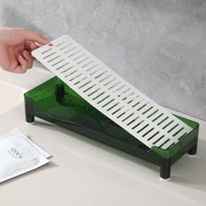 Double Layer Transparent Plastic Drain Plate Rectangular Cup Tray for Living Room Kitchen Bathroom High End Tea Tray