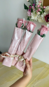 Handmade Chenille Stem Everlasting Rose Single Flower Bouquet - Minimalist Gift /Graduation/Mothers Day Valentine