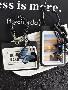 Access Control Card Protective Case Keychain Ins Butterfly Balloon Dog Card Cover H Integrated Bus School Card Access Control Card Badge