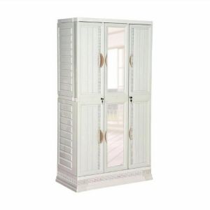 LEMARI PAKAIAN PLASTIK NAPOLLY 3 PINTU CABRO 388 GANTUNGAN CERMIN KUNCI PREMIUM QUALITY [NAPBOX]