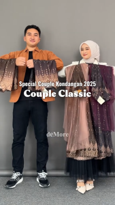 Baju Gamis Koko Pasangan Classic Sakura Silk Motif Kekinian - Baju Kondangan Serasi - Demore