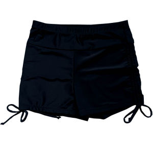 High-Waist Nylon Swimsuit Womens Single-Piece Swimwear with Drawstring Square Dance Running Yoga Sports Indigo Matcha Green White Black