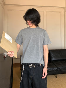 Áo Thun Tay Ngắn Dáng Ôm CompactDisc Pure Color American Basic Đa Năng Vai Áo Thoải Mái Co Giãn Sửa Đổi Tỷ Lệ