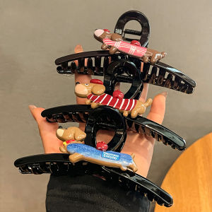 กิ๊บติดผมรูปหมาแอปเปิ้ลสุดน่ารักขนาดใหญ่สำหรับผู้หญิง กิ๊บติดผมรูปฉลาม ทรงผมแบบหน้าม้า หมวกตกแต่งผม ตกแต่งผม ทรงผม ทรงผม