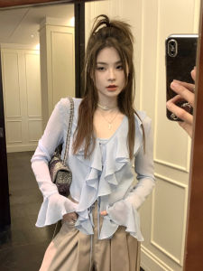 Áo Khoác Chống Nắng Vải Chiffon Cổ Chữ V Tay Dài Ngắn Phong Cách Mới Mùa Hè Cho Nữ Áo Khoác Ngoài Áo Khoác Cardigan Áo Khoác Che Phủ