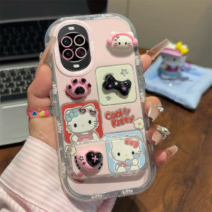 Kitty Cat Design Silicone Phone Case for Huawei Nova14 pro Full Protection Cute Cartoon Style Youth Edition Anti-Fall Protection