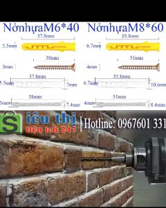 Bộ Vít Đinh Nhựa Cao Cấp M6/M8*40/60 Cho Nở Kèm Dụng Cụ Vặn Chống Thấm - 45 Cái