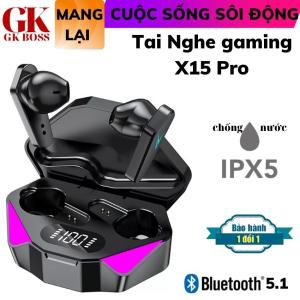 Tai nghe Gaming X15 bluetooth 5.1 giảm tiếng ồn cảm ứng vân tay âm thanh Hifi dành cho AndroidiOS
