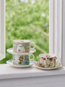 Lotus Blue | Elegant Female Ceramic Coffee Cup and Saucer Bone China