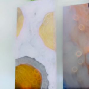 HIASAN DINDING ABSTRAK MODERN ART (15X30 CM) DEKORASI DINDING ABSTRAK EMAS MINIMALIS PAJANGAN POSTER